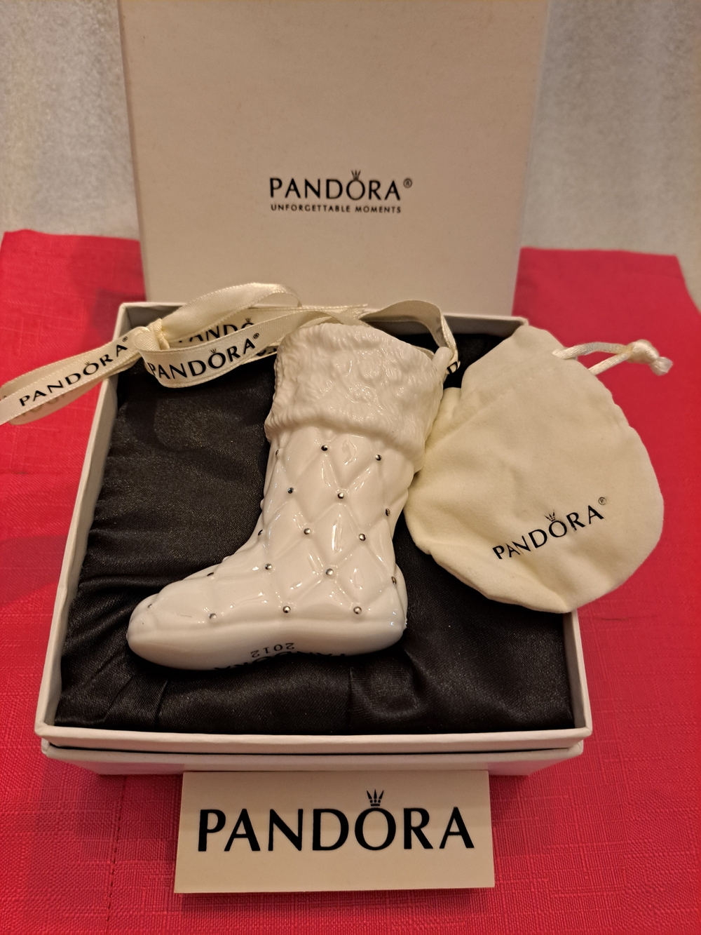 Pandora 2012 White/cream porcelain christmas Ornament.